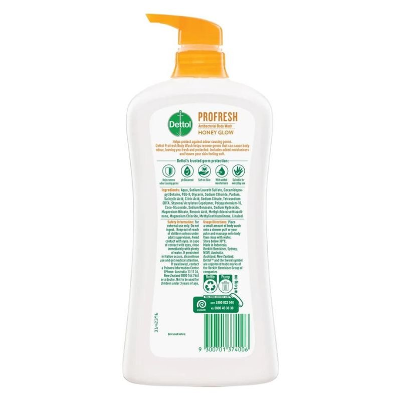 [Expiry: 05/2025] Dettol Profresh Honey Glow pH-Balanced Shower Cream 950mL