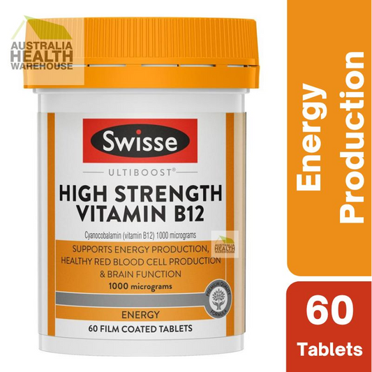 [Expiry: 03/2026] Swisse Ultiboost High Strength Vitamin B12 1000mcg 60 Tablets