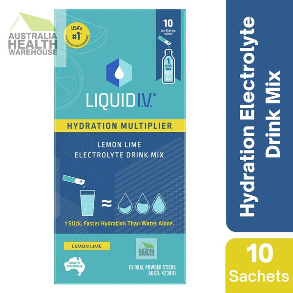 [Expiry: 04/2025] Liquid I.V. Hydration Multiplier 10 Powder Sticks - Lemon Lime Flavour