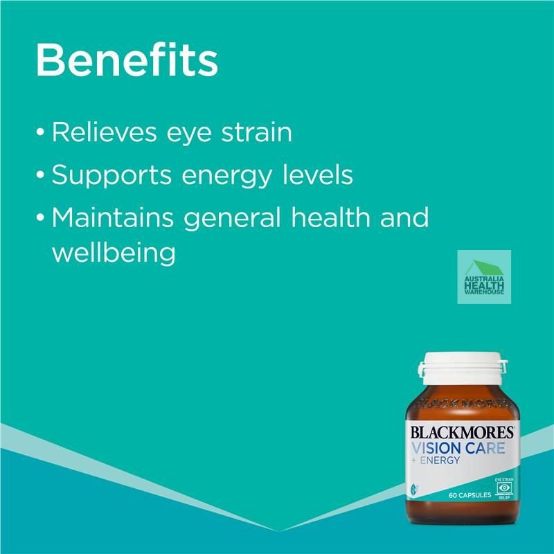 [Expiry: 10/2025] Blackmores Vision Care + Energy 60 Capsules