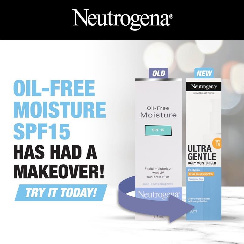 [Expiry: 09/2026] Neutrogena Ultra Gentle Daily Moisturiser SPF15 100mL