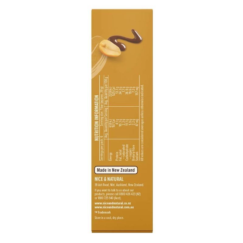 [CLEARANCE Expiry: 26/11/2024] Nice & Natural Chocolate Nut Bars Salted Caramel 6 Bars 180g