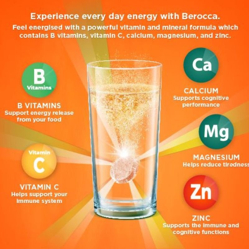 [Expiry: 11/2025] Berocca Performance Orange Effervescent Tablets 60 Pack