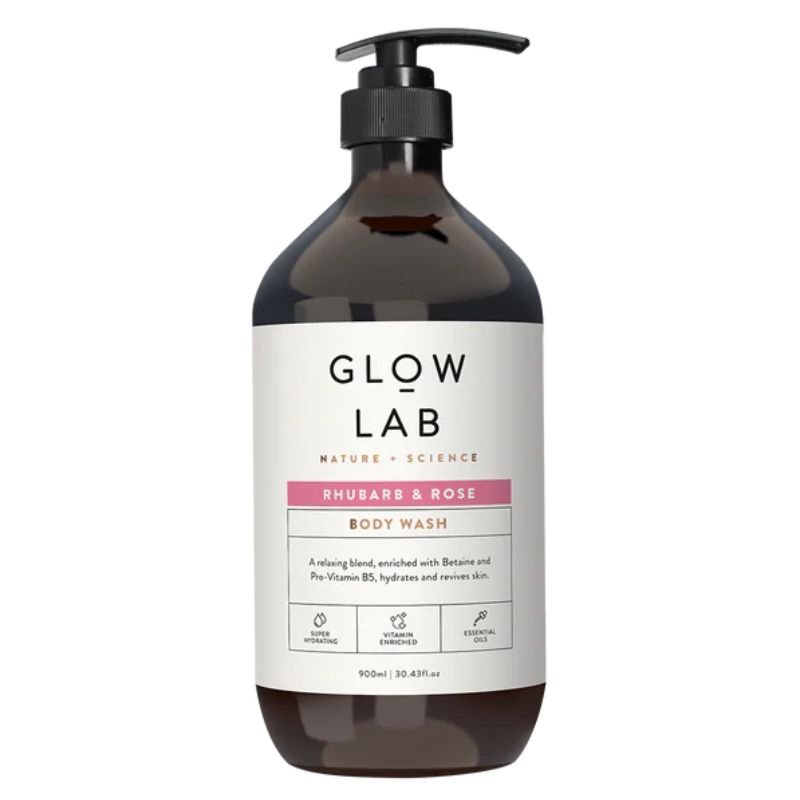 [Expiry: 05/2026] Glow Lab Rhubarb & Rose Body Wash 900mL