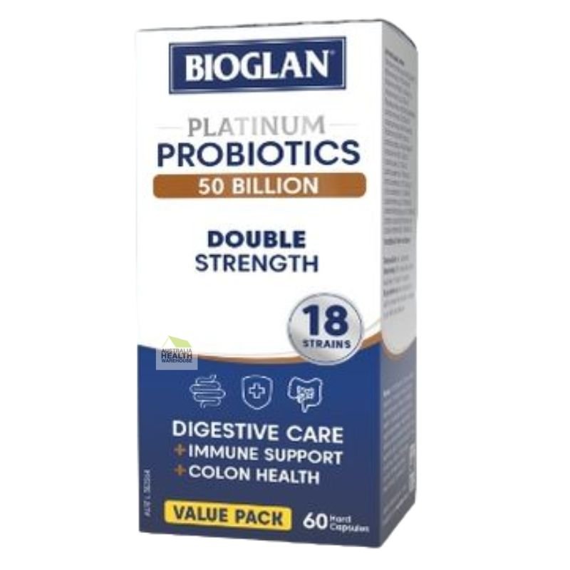 [Expiry: 04/2025] Bioglan Platinum Probiotics 50 Billion Double Strength 60 Capsules