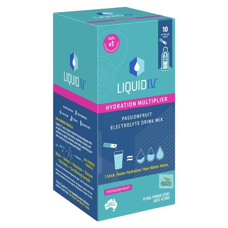 [Expiry: 06/2025] Liquid I.V. Hydration Multiplier 10 Sticks – Passionfruit Flavour