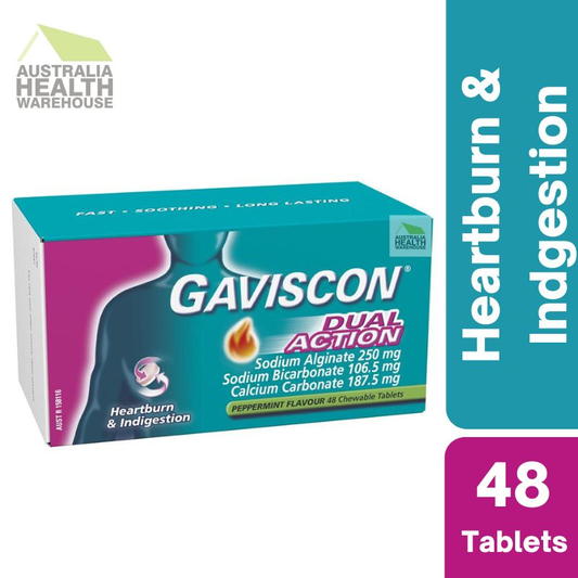 [Expiry: 01/2026] Gaviscon Dual Action Peppermint 48 Tablets