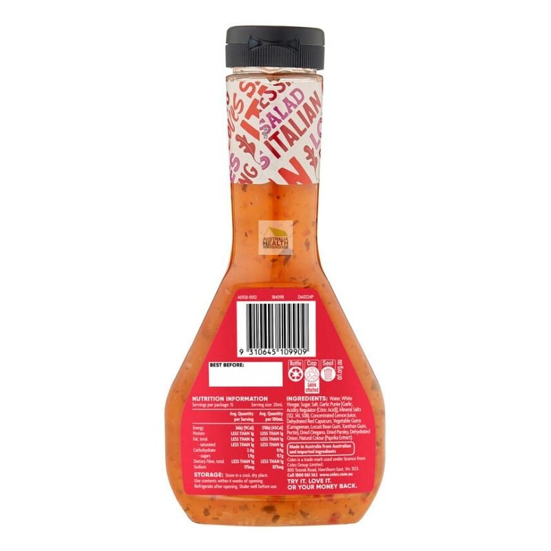 [Expiry: 03 April 2025] Coles Italian Dressing 300mL