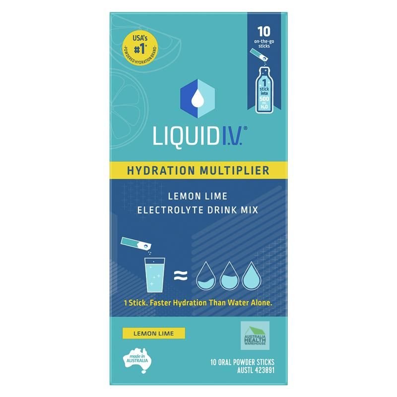 [Expiry: 04/2025] Liquid I.V. Hydration Multiplier 10 Powder Sticks - Lemon Lime Flavour