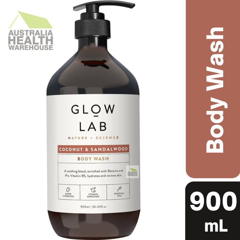 [Expiry: 01/2026] Glow Lab Coconut & Sandalwood Body Wash 900mL