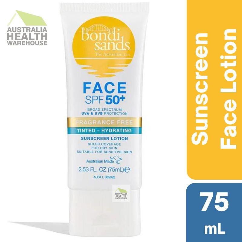 [Expiry: 11/2026] Bondi Sands Face SPF 50+ Fragrance Free Tinted Sunscreen Lotion 75mL