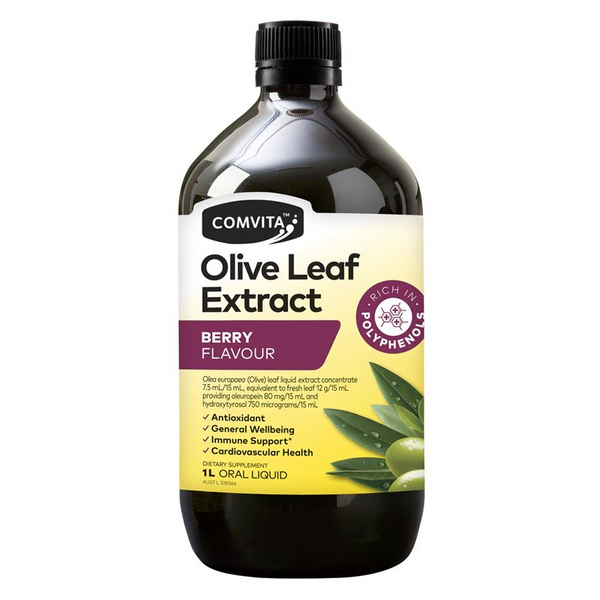 [Expiry: 09/2026] Comvita Olive Leaf Extract Mixed Berry Flavour 1 Litre