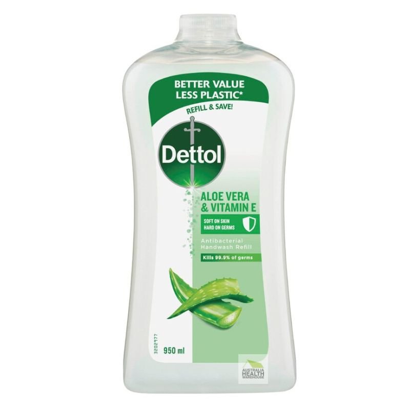 [Expiry: 05/2026] Dettol Antibacterial Hand Wash Aloe Vera & Vitamin E Refill 950mL