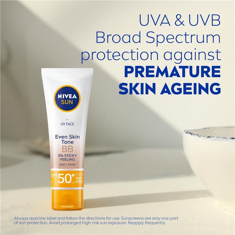 [Expiry: 09/2026] ] Nivea Sun SPF 50 UV Face Even Skin Tone BB Cream 50mL