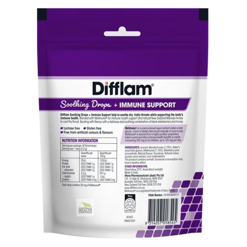 [Expiry: 02/2026] Difflam Soothing Drops + Immune Support Black Elderberry 42 Drops