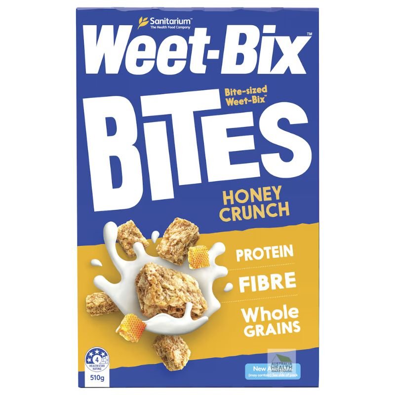 [Expiry: 06/07/2025]  Sanitarium Weet-Bix Bites Honey Crunch Breakfast Cereal 510g