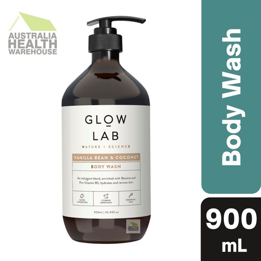 [Expiry: 01/2026] Glow Lab Vanilla Bean & Coconut Body Wash 900mL