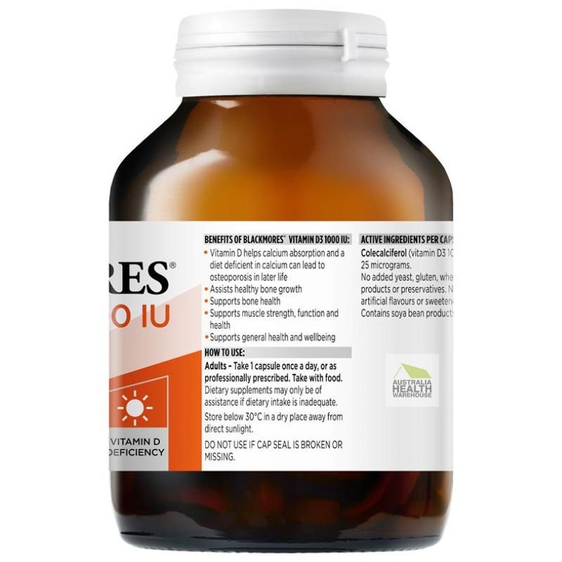 [Expiry: 10/2026] Blackmores Vitamin D3 1000IU 300 Capsules