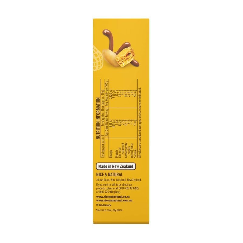 [Expiry: 12/02/2025] Nice & Natural Chocolate Nut Bars Honeycomb 6 Bars 180g