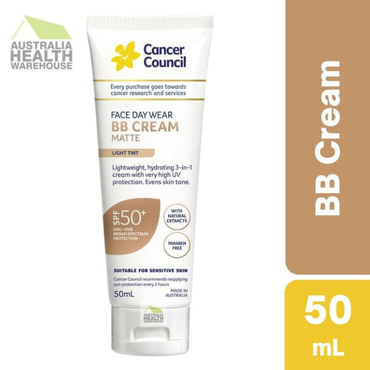 [Expiry: 02/2027] Cancer Council Face Day Wear BB Cream Matte Light Tint SPF 50+ 50mL