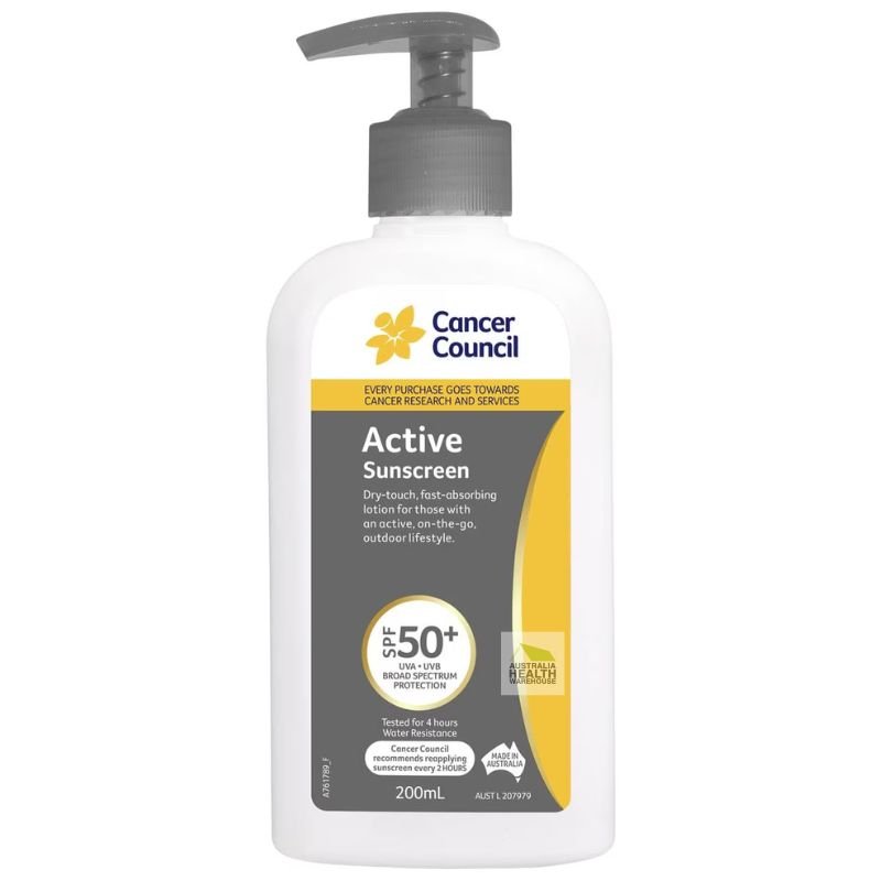 [Expiry: 08/2026] Cancer Council Active Pump Sunscreen SPF 50+ 200mL