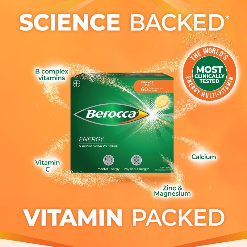 [Expiry: 11/2025] Berocca Performance Orange Effervescent Tablets 60 Pack