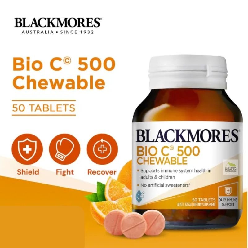 [Expiry: 05/2025] Blackmores Bio C 500mg 50 Chewable Vitamin C Tablets