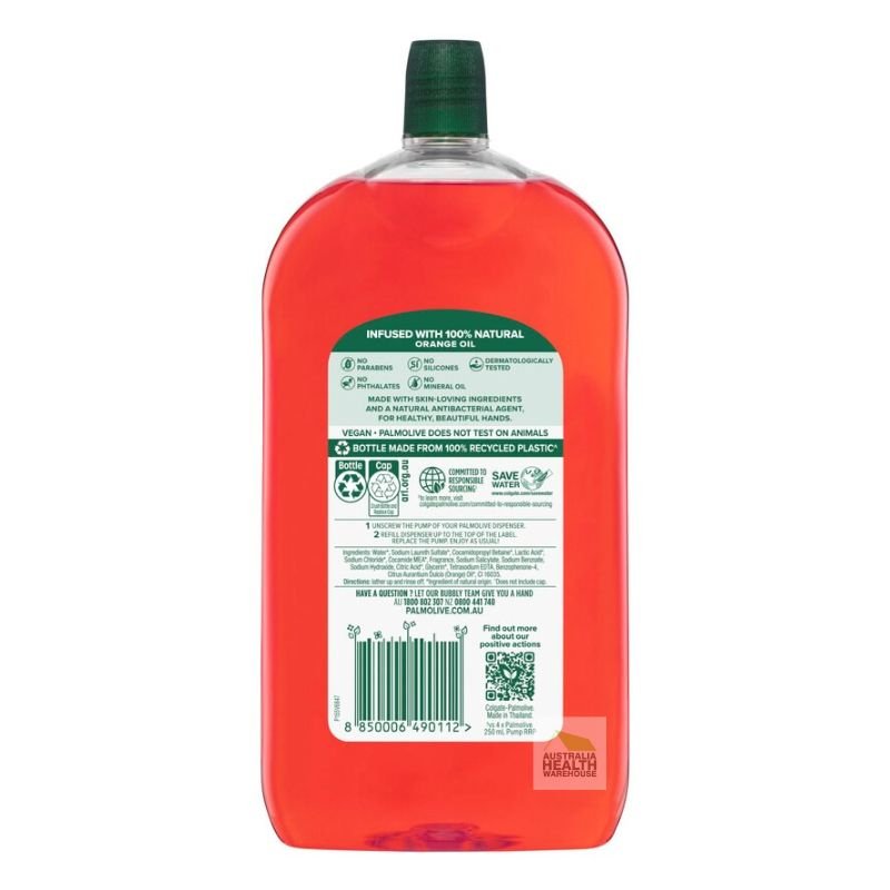 Palmolive Antibacterial Orange Hand Wash Soap Refill 1 Litre