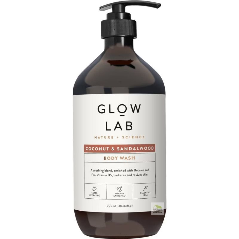 [Expiry: 01/2026] Glow Lab Coconut & Sandalwood Body Wash 900mL