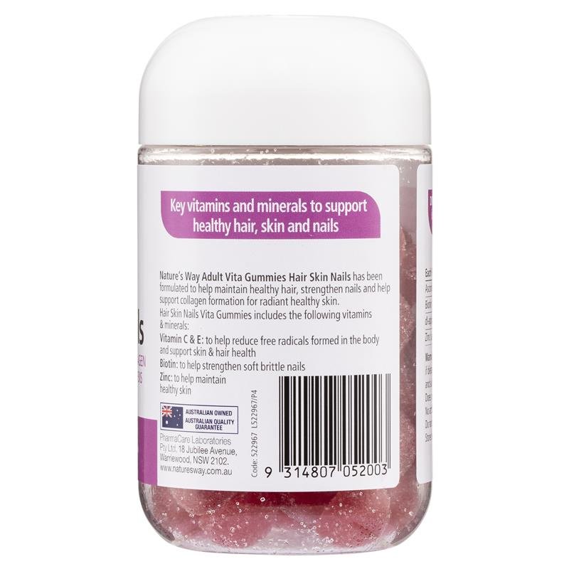 [Expiry: 04/2025] Nature's Way Adult Vita Gummies Hair Skin Nails 60 Gummies