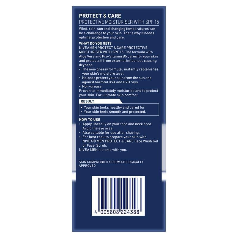 Nivea Men Protect & Care Protective Moisturiser SPF 15 75mL