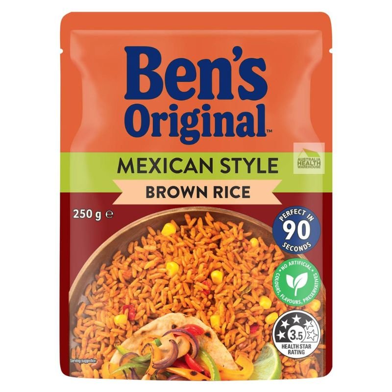 [CLEARANCE Expiry: 28/10/2024] Ben's Original Mexican Style Brown Rice Microwave Rice Pouch 250g