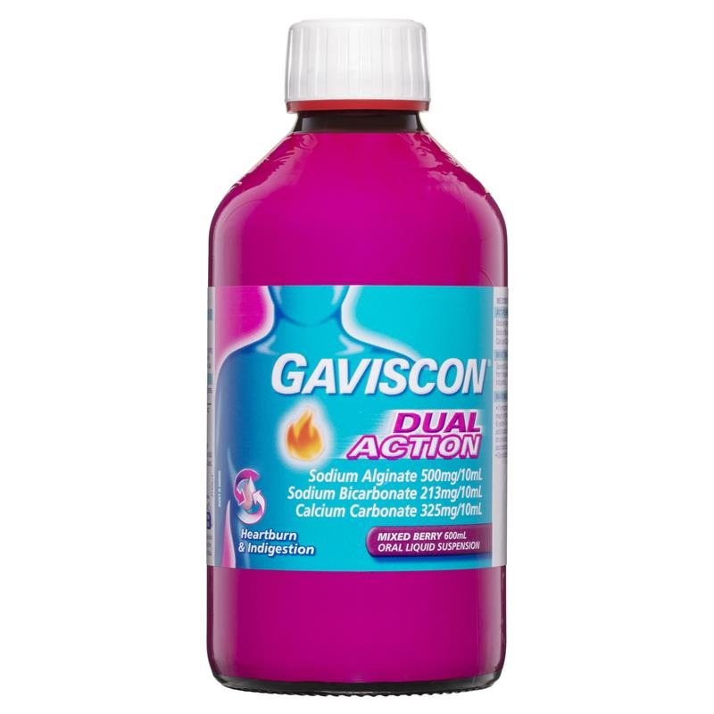 [Expiry: 02/2026] Gaviscon Liquid Dual Action Mixed Berry 600mL