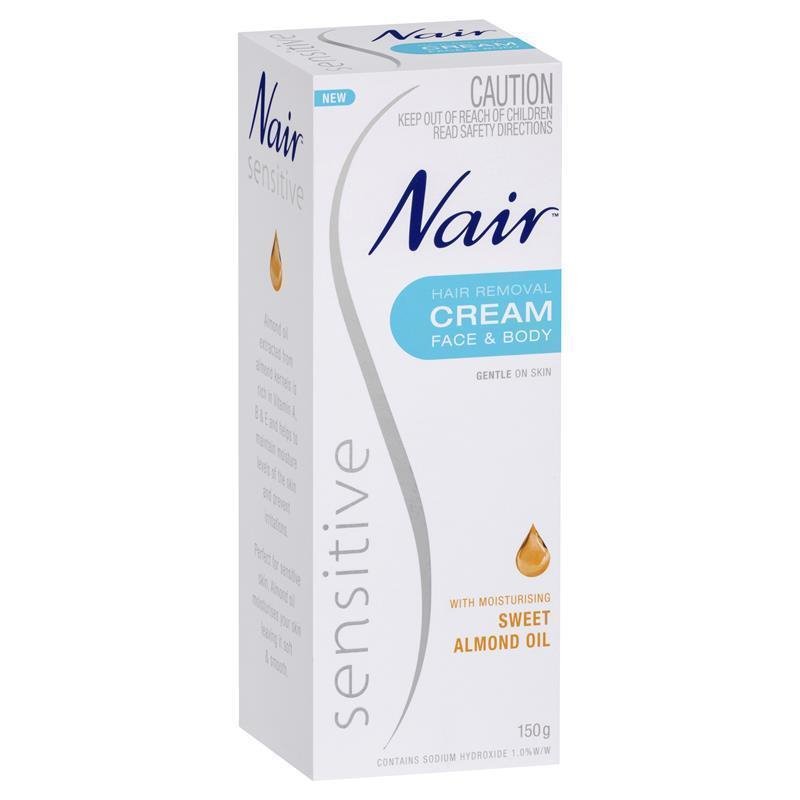 Nair Sensitive Hair Removal Cream Face & Body 150g February 2026