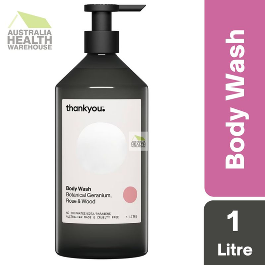 Thankyou Botanical Geranium, Rose & Wood Body Wash 1 Litre