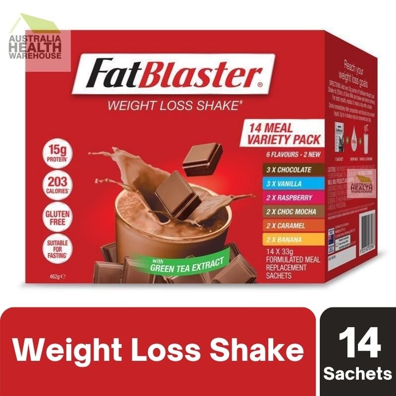 [CLEARANCE Expiry: 30/06/2024] Naturopathica Fatblaster Weight Loss Shake Variety Pack 14 x 33g Sachets