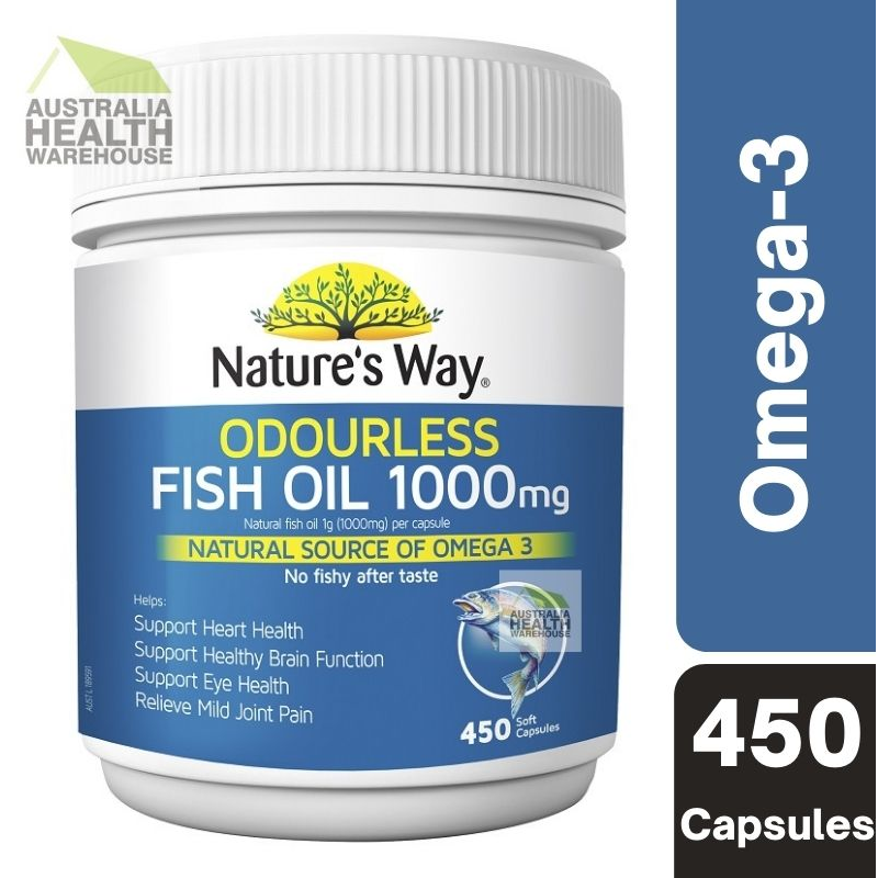 [Expiry: 04/2025] Nature's Way Fish Oil Odourless 1000mg 450 Capsules