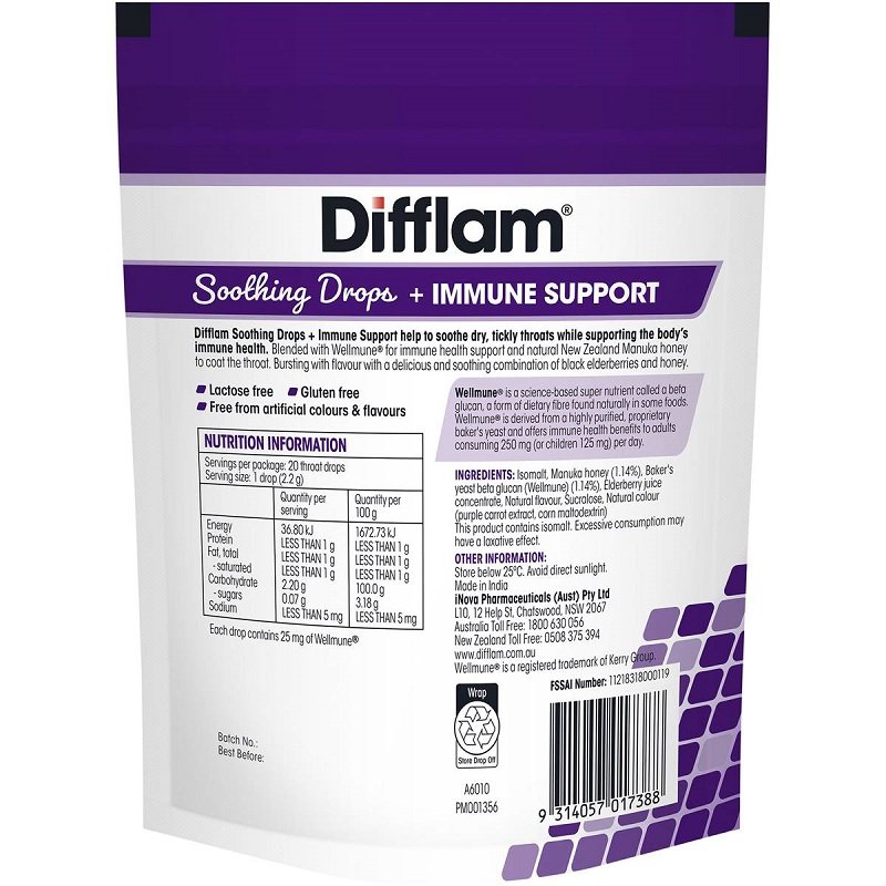 [Expiry: 06/2025] Difflam Soothing Drops + Immune Support Black Elderberry 20 Drops