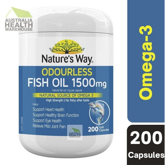 [Expiry: 05/2026] Nature's Way Fish Oil Odourless 1500mg 200 Capsules