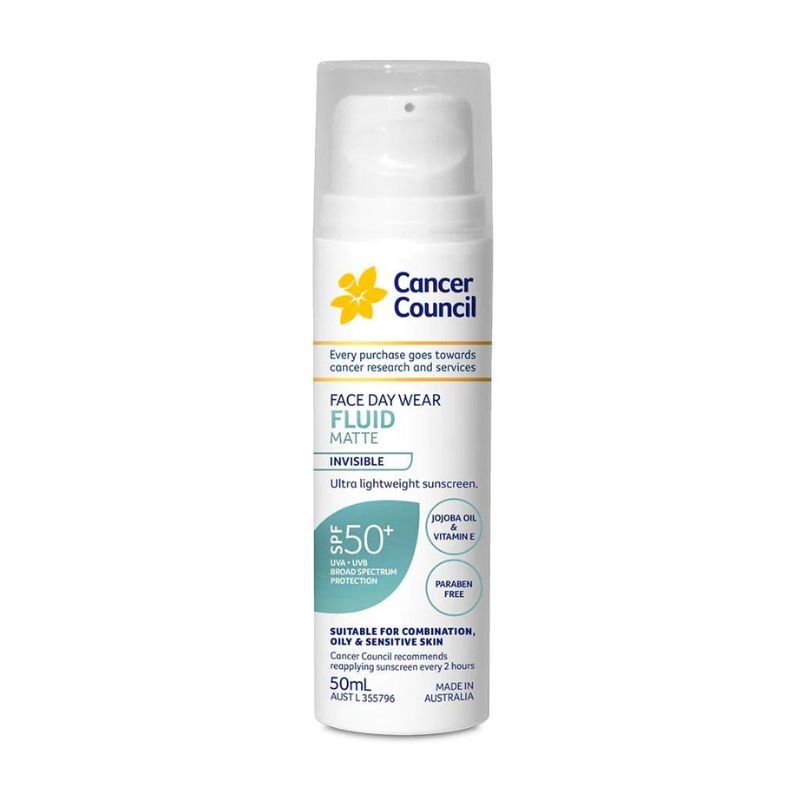 [Expiry: 06/2024] Cancer Council Face Day Wear Fluid Matte Invisible Sunscreen SPF 50+ 50mL