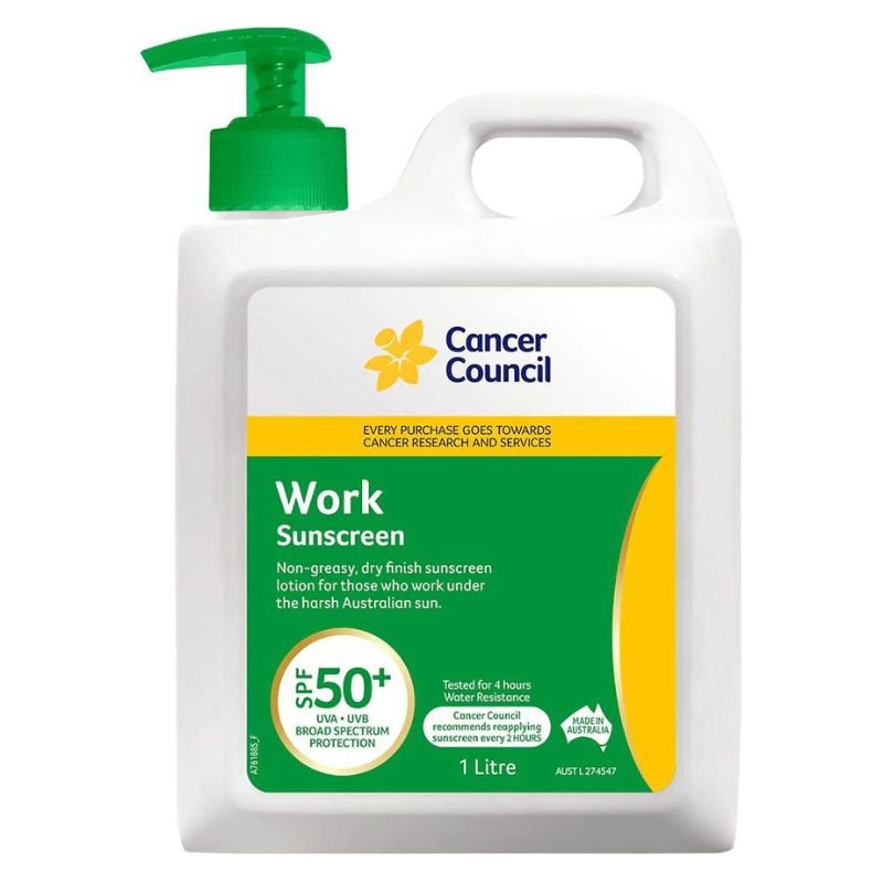 [Expiry: 06/2026] Cancer Council SPF 50+ Work 1 Litre