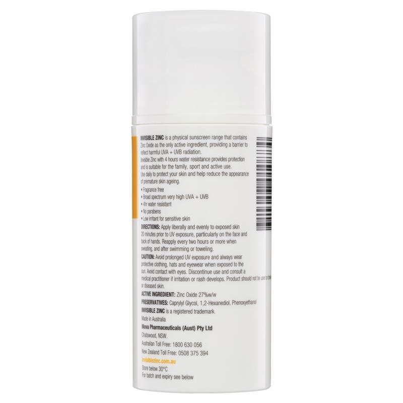 [Expiry: 11/2026] Invisible Zinc Sport Mineral Sunscreen SPF 50+ 100mL