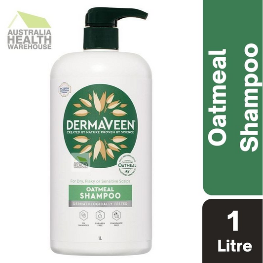 [Expiry: 06/2026] DermaVeen Oatmeal Shampoo for Dry, Flaky or Sensitive Scalps 1 Litre