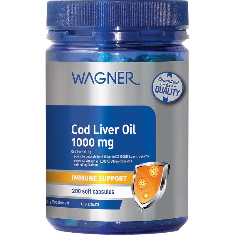 [Expiry: 07/2026] Wagner Cod Liver Oil 1000mg 200 Capsules