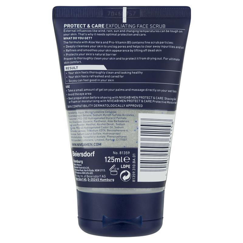 Nivea Men Protect & Care Exfoliating Face Scrub 125mL