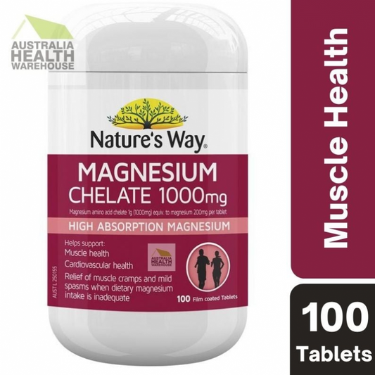 [Expiry: 06/2026] Nature's Way Magnesium Chelate 1000mg 100 Tablets