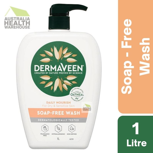 [Expiry: 05/2026] DermaVeen Daily Nourish Soap-Free Wash 1 Litre