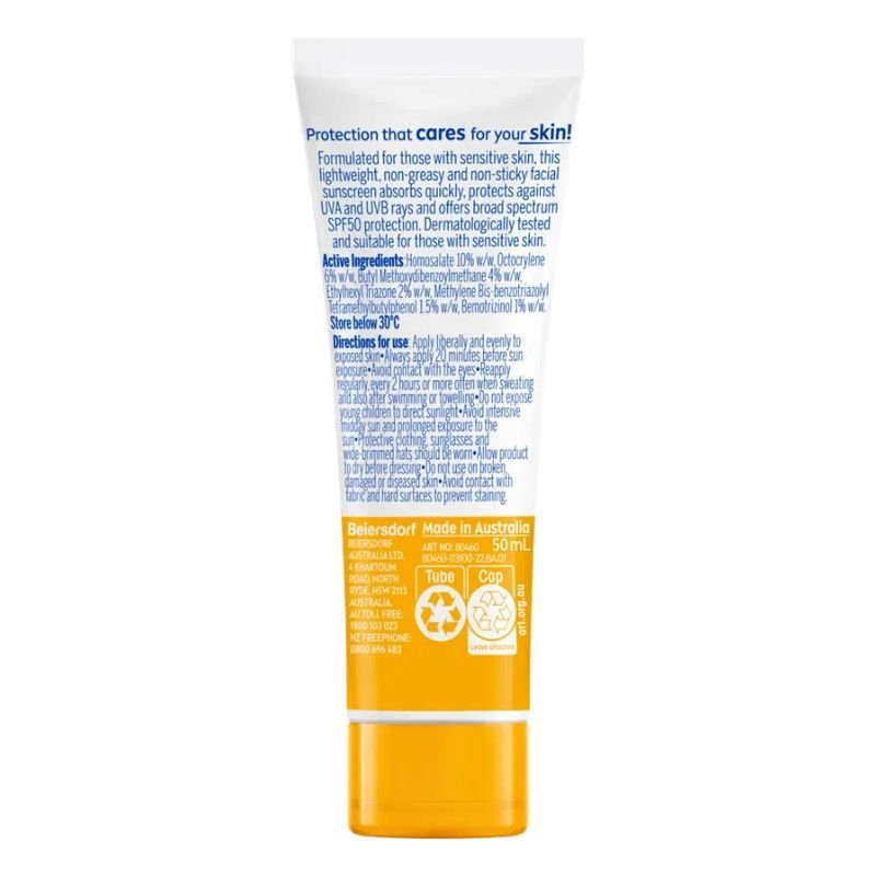 [Expiry: 07/2025] ] Nivea Sun SPF 50 UV Face Sensitive Protect Sunscreen 50mL