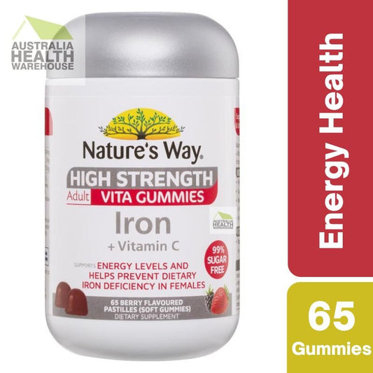 [Expiry: 06/2025] Nature's Way High Strength Adult Vita Gummies Iron + Vitamin C 65 Pastilles