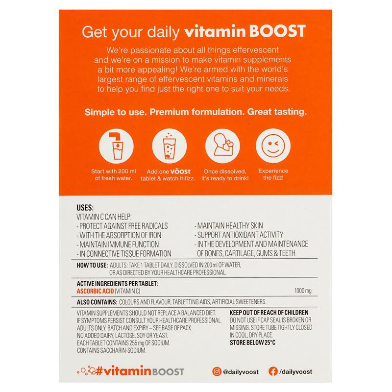 [Expiry: 12/2025] Voost Vitamin C 1000mg Effervescent 60 Tablets